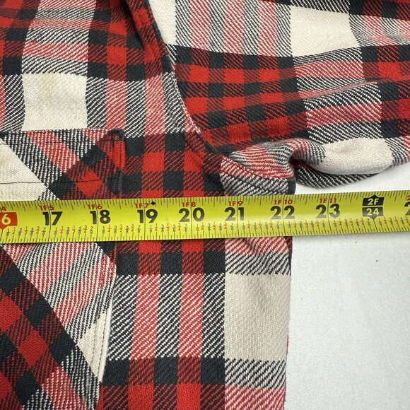 Vintage St Johns Bay Big Mac Flannel Shirt Mens L Tall 22x30 Red Cotton USA - Picture 6 of 9